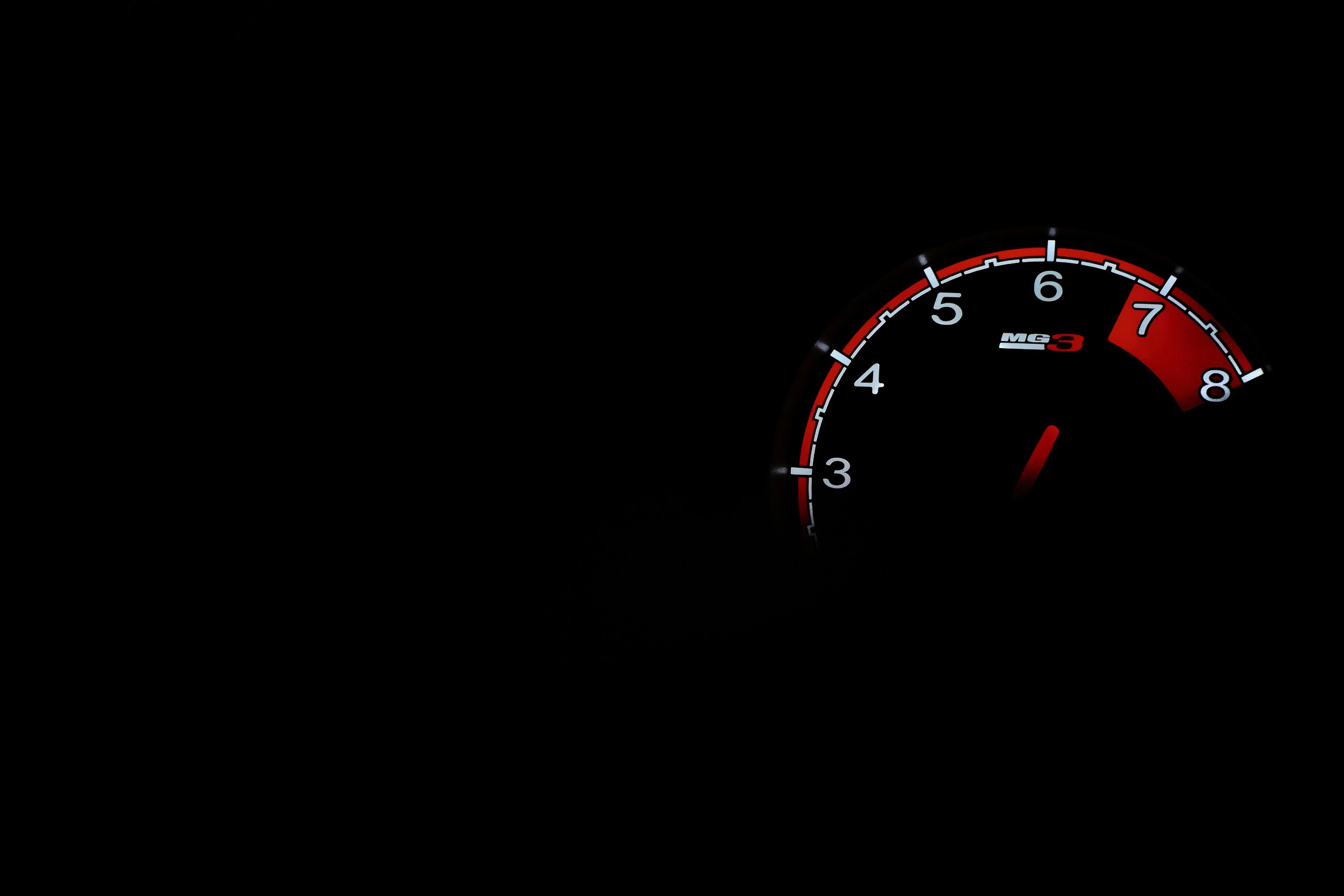 Close-up of a car fuel gauge.