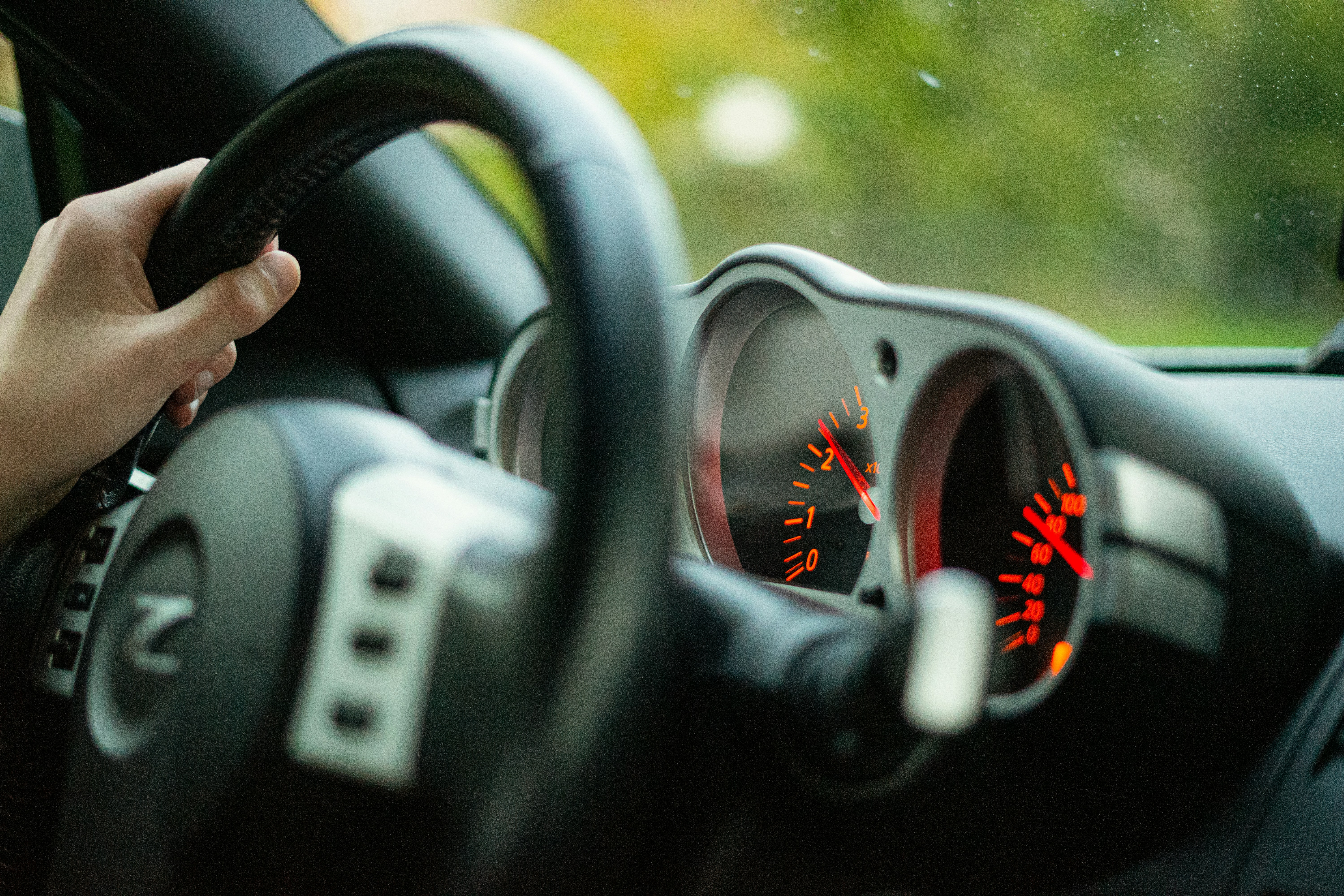 A steering wheel.