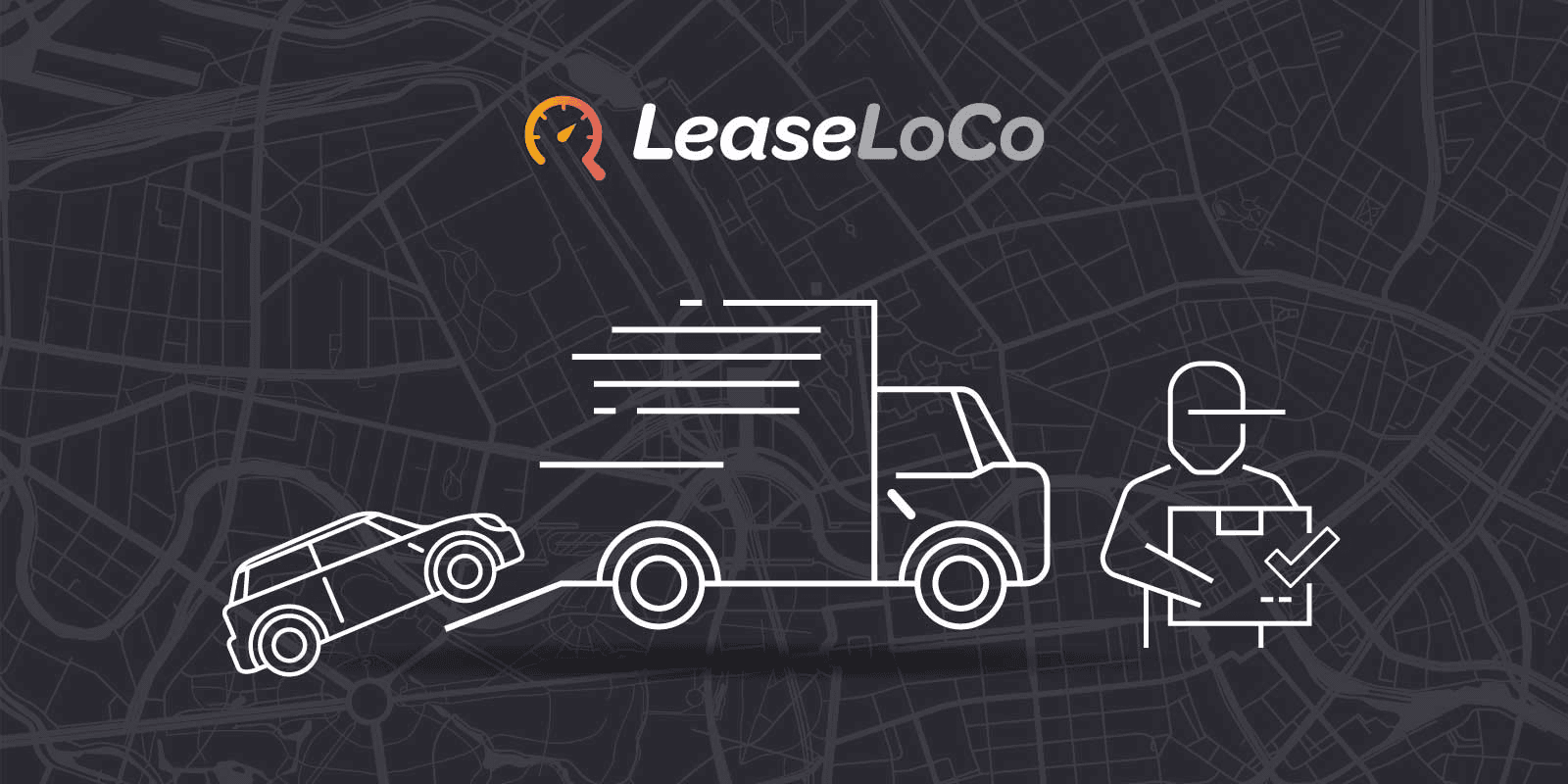 A graphic of a van delivering a car.