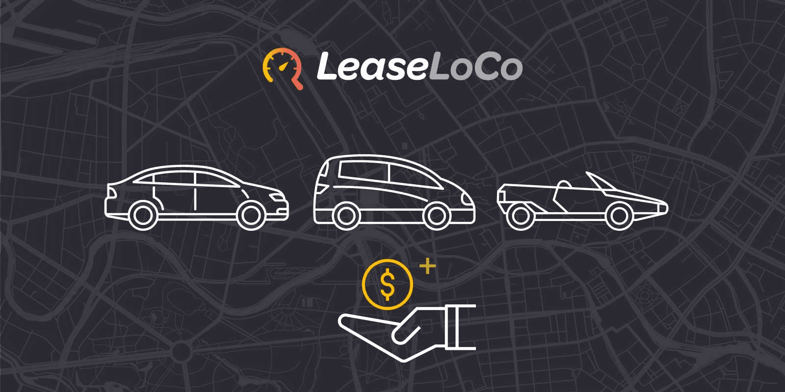 An illustration of a car and car option graphics.